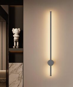 Klighten Lange LED Wandleuchte für Schlafzimmer, Warmweiß 3000K, 81CM/24W, Dunkelgrau, Modern, Schlafzimmer/Wohnzimmer/F