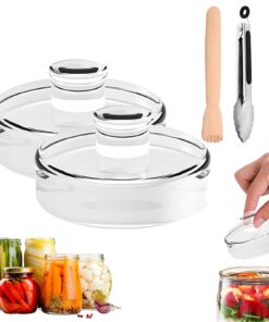 Fermentiergewichte aus Glas 2 Stück Ø 7 cm für breite Öffnung mit Zubehör