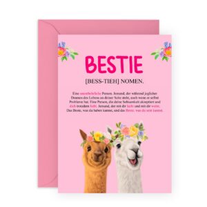 Central 23 Geburtstagskarte Für Die Beste Freundin – Dankeschön Karte – Geburtstagsgeschenk Für Freundin – Hübsche Freun