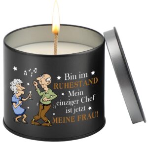 PRSTENLY Rentner Geschenk Mann 9OZ Kerze, Ruhestand & Abschied, Geschenke für Männen, Freund, Papa, Opa, Bruder, Abschie