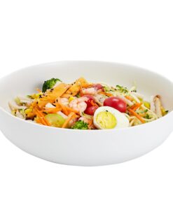25,5cm Große Keramik Schwarz Pasta Schüssel, Microwave & Dishwasher Safe für Familie (Weiß) | 2,8 Quart Matte Soup Bowl