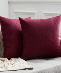 MIULEE Kissenbezüge Dekorative Kissenbezug für Schlafzimmer 50x50 cm Crimson Versteckter Reißverschluss