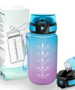 HoneyHolly Trinkflasche Kinder 500ml BPA-Frei Auslaufsicher mit Strohhalm