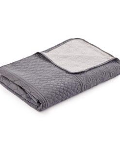 HOMELEVEL XXL Tagesdecke Bett & Sofaüberwurf (240x260cm, Hellgrau/Dunkelgrau gemustert) OEKO-TEX Standard 100