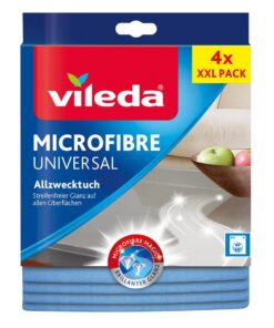 Vileda Allzweiktuch Universal + Universal Reinigung + für empfindliche Oberflächen + zum Reinigen + 38 x 36 cm + 4er Pac