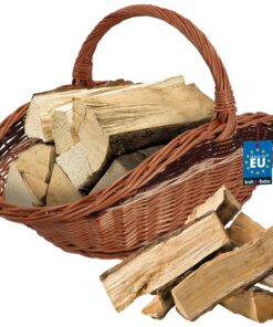 KOTARBAU® Brennholzkorb für Kamin mit Henkel und Weidesträngen innen Holztragekorb Feuerholzkorb