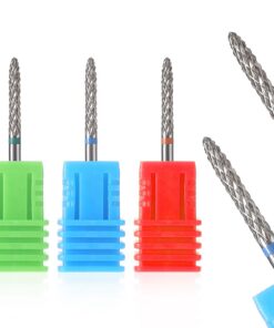 3 Stück Nagelfräser Bits für Gelnägel Entfernen Acrylnägel Nagelhaut Carbide Spitzkegel Bit | Mittel Bit für Nagelfräse