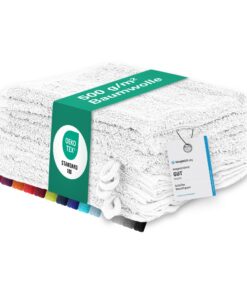 BaSaTex Waschhandschuhe (10er Pack) – 100% weiche, saugstarke Baumwolle, Öko‑Tex Made in Green, 15×21 cm, Weiß