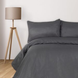 Komfortec Deluxe Bettwäsche 135x200 mit Kissenbezüg - Anthrazit - Weich und Bügelfrei - Mikrofaser Bettwäsche-Sets 2-tei