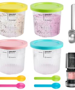 BORDEAG Ninja Creami Deluxe Eiscreme Behälter, Ersatz für NC501EU & NC500EU, 4 Stück Eisbehälter für Speiseeis, Creami Z