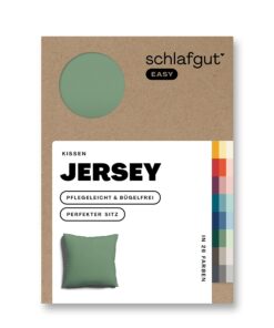 Schlafgut Easy Jersey Kissenbezug 40x40 cm Green Mid 100% Baumwolle superweich atmungsaktiv