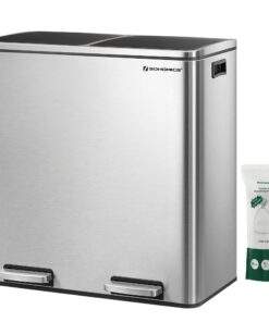 SONGMICS Mülleimer 2x30L 2 Fächer Mülltrennsystem Küche Softclose LTB60NL