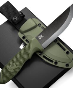 ODENWOLF W-SCANDI Angelmesser mit feststehende Klinge - D2 Stahl Outdoor-Survival Messer - perfekt für Bushcraft und Out