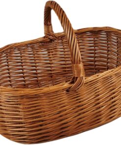 Einkaufskorb aus Weide Groß Oval Braun für Gartenparty | Einkaufskorb Weide Groß Oval Braun mit robusten Griffen | Eink