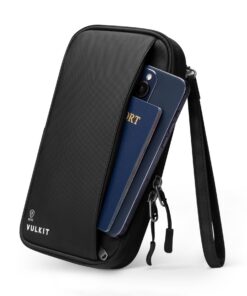 VULKIT Reisebrieftasche Familienpasshülle zum Schutz von 4 Reisepässen RFID-blockierend für Familienurlauber