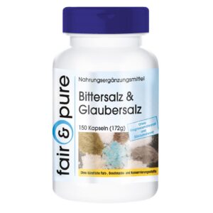 Fair & Pure® Bittersalz & Glaubersalz - Magnesiumsulfat und Natriumsulfat - vegan - 150 Kapseln - ohne Magnesiumstearat