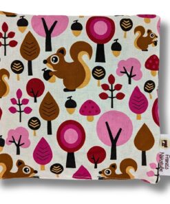 Franzis Nähstube 20x20cm Warmkissen Wald Pink für Nacken I Körnerkissen, Mikrowellensicher, 100% Baumwolle