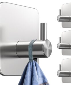 4smile Wasserabweisende Handtuchhalter - Edelstahl Klebehaken für Bad und Küche - Rostfreu und wasserdicht - Packung mit