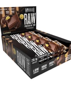 Warrior Raw Proteinriegel Flapjack - zuckerarmer Mahlzeitsnack für Energie und Muskelgewinnung (Doppelte Schokolade) - 1