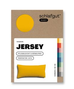 Schlafgut Easy Jersey Kissenbezug 40x80 cm Yellow Deep für Erwachsene mit 100% Baumwolle, atmungsaktiver & superweicher