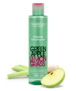Jean & Len Frische Shampoo Green Apple & Lemongrass, für fettige Haare, veganes Shampoo ohne Silikone & Parabene, 300 ml