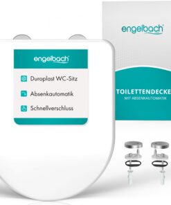 Engelbach® Toilettendeckel Antibakteriell mit Urea-Duroplast - Quick-Release-Funktion + Absenkautomatik + Einfache Monta