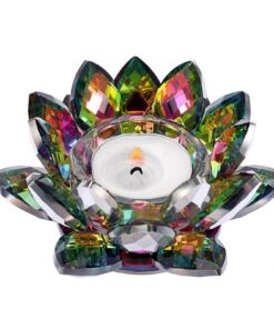 SUMTree Kristall-Lotus-Kerzenhalter für Hochzeiten und Dekoration, dekorative Teelicht-Votivkerzenhalter im Blütenblatt-