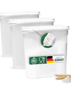 Novaliv Schüttdosen 3er Set 4 Liter - Maße 25,5x25,5x10 cm - Für Müsli Mehl Zucker Küchen Organizer Meal-Prep