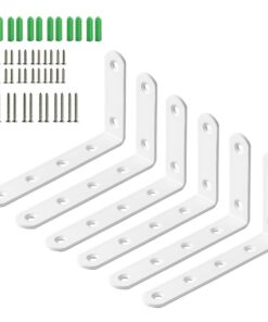 Robuste Anhoer Regalhalterungen, 6 Stück, Edelstahl, Wandmontage, für Tische und Regale, Metallwandhalterungen, 125 mm ×