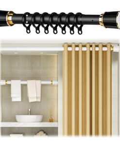 Teleskopstange Ausziehbar Schwarz für Badezimmer & Schlafzimmer rutschfeste Klemmstange (260350cm) Teleskopstange Vers