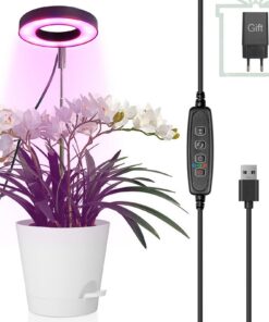 Pflanze LED Lampe Vollspektrum Zimmerpflanzen Höhenverstellbar Zeitschaltuhr USB Adapter 3 Lichtmodi Helligkeit