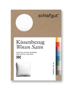 Schlafgut Woven Satin Kissenbezug 80x80 cm Full-White Uni für Premium-Schlafzimmer-Einsätze in Hochwertiger Hotelqualitä