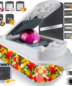 RüK 22-in-1 Gemüseschneider - Multifunktionaler Zwiebelschneider Mandoline für Küche
