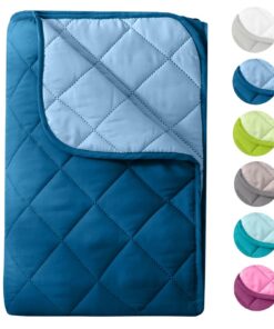 Wometo Microfaser Sommer Steppbettdecke dunkelblau und blau Kochfest 95° Leicht für Camping OEKO-TEX