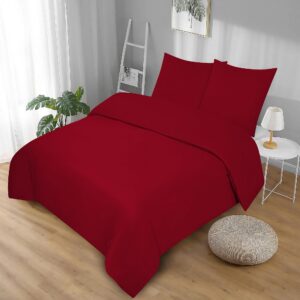 Softex Royal Baumwolle Bettwäsche Set Hautfreundlich Oeko-TEX Zertifiziert 100% Baumwolle YKK Reißverschluss Kirschrot 6