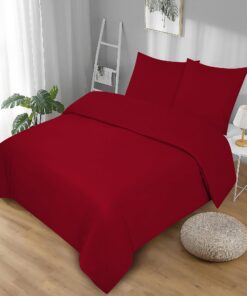 Softex Royal Baumwolle Bettwäsche Set Hautfreundlich Oeko-TEX Zertifiziert 100% Baumwolle YKK Reißverschluss Kirschrot 6