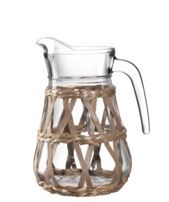 Leonardo Home Krug APERITIVO 1300 ml Glas mit Geflecht für Hausbar
