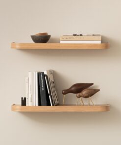 Kazai.® Wandregal-Set 'Toke' 2 Hängeregale Echtholz-Veneer Eiche Schwebend