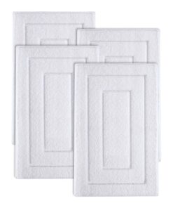 Dexi rutschfeste Badematte-Set, weich, waschbar, schnell trocknend, Weiss
