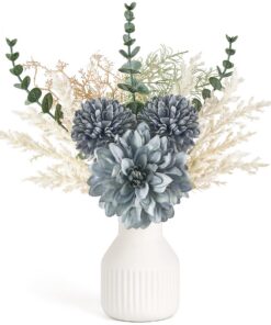 Mkono Seide Blume Bouquet Arrangements 1|5" für Home Decor Innen Esszimmer Küche Hochzeitaktiv in Blau