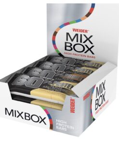 WEIDER 60% Proteinriegel für Muskelstauftage und Fitness mit Glutamin und BCAA, 24 x 45g Mix-Box