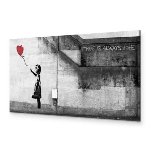 Murando - Banksy Girl with Balloon Vlies Leinwandbild für Wohnzimmer Groß XXL - There is Always Hope
