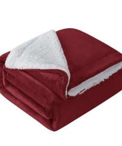 Mixibaby Hochwertige Kuscheldecken extra Dicke warm fürs Sofa,ideal zur Sommerfrische,150 cm x 200 cm Weinrot