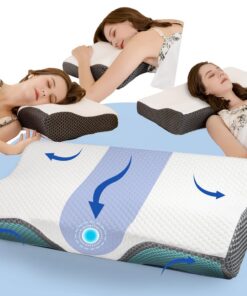 IDEA Nackenkissen für Bewegliche Schl/popper für Nackenschmerzen, Memory Foam Orthopädisches Kissen für Seiten, Rücken &