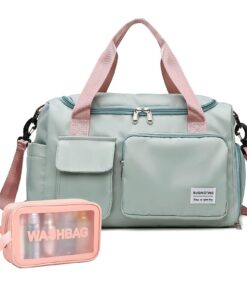Damen Wasserdichte Sporttasche Pink für Workout und Weekender – Grün Damen Wassertasionierte Reisetasche Pink mit Schuhf