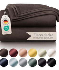 Blumtal Wohndecke Kuscheldecke Dunkelbraun - Oeko-TEX zertifiziert - 150x200 cm - Flauschig - Wohn- & Kuscheldecke