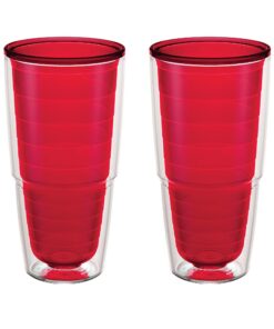 Tervis 1285534 Clear & Colorful Insulated Tumbler 2 Pack - Boxed 24 oz Tritan Rot fürOutdoor-Activisten