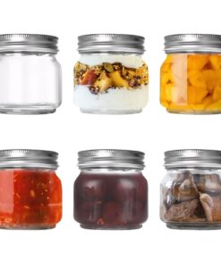 Mason Jar mit Deckeln - Overnight Oats Gläser, 6 Stück 250 ml | Mason Jar mit Deckeln - Meal Prep Gläser, 6 Stück 250 m