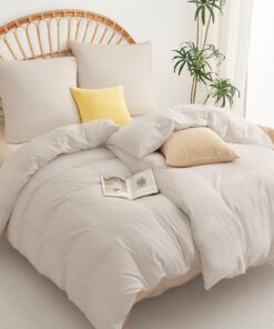 WAVVE Bettwäsche Beige 135x200 - 2 Bettbezüge und 2 Kissenbezüge, ÖKO-TEX, mikrofasernweich, Reißverschluss