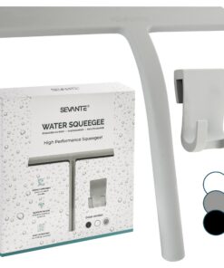 SEVANTE Hellgrauer Duschabzieher - Silikon Fensterabzieher - Für Duschkabinen - Bad Accessoires - 23 cm - Glas- und Spie